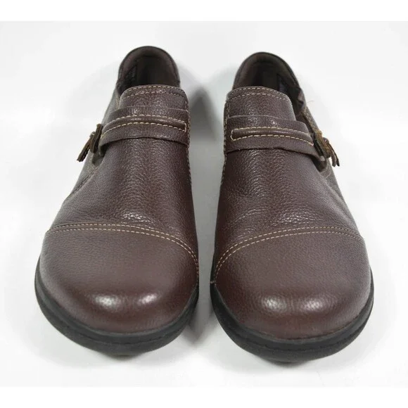 Clarks Cheyn Madi Brown Leather Slip On Shoes Size 9M - Picture 2 of 8
